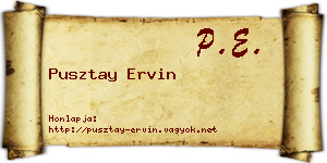 Pusztay Ervin névjegykártya