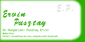 ervin pusztay business card